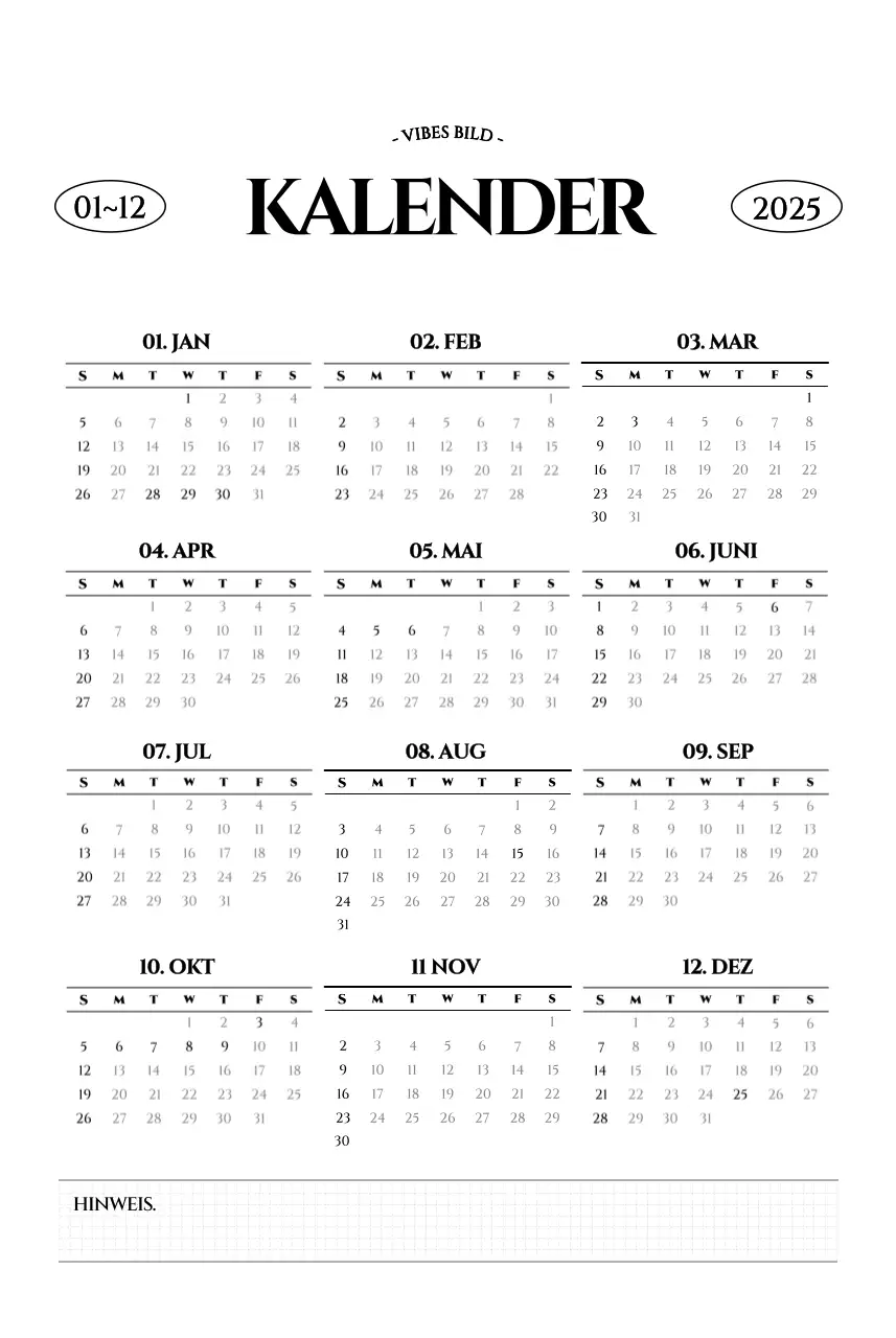 Einfacher Stil Wandkalender mit schwarz-weiß emotionalen Reisefotografie Konzept