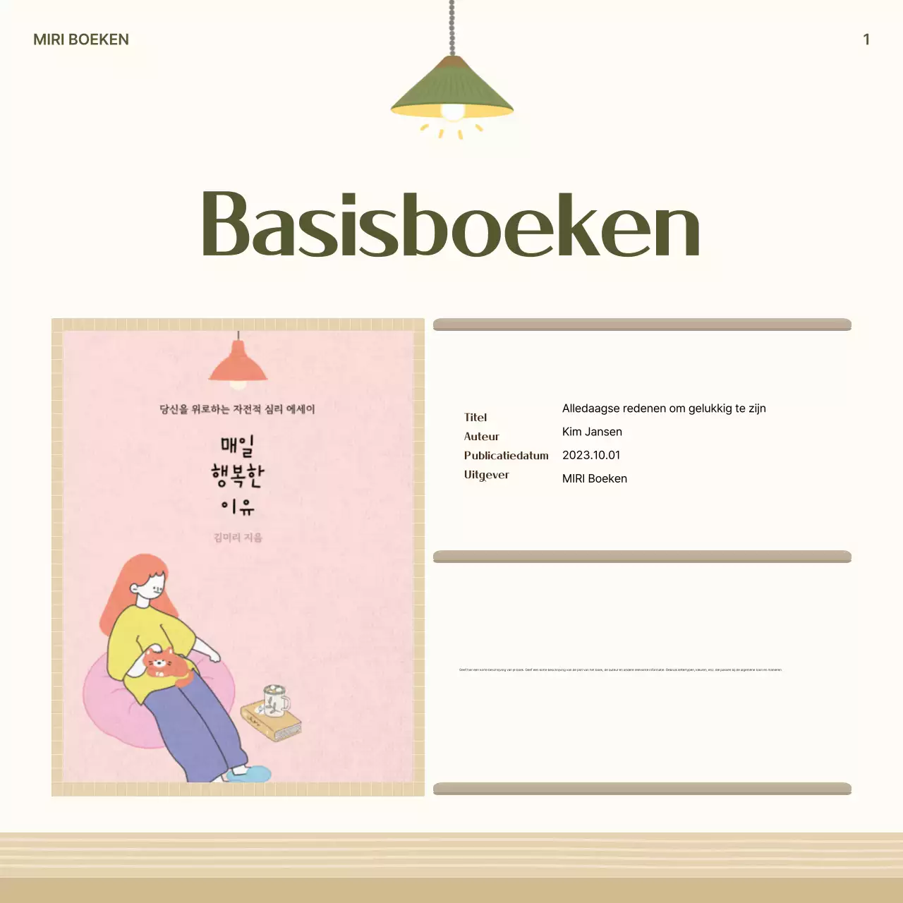 Een schoon boek samenvatting post in kaki en beige
