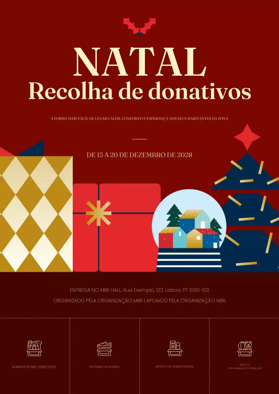 anúncio de Natal tradicional vermelho