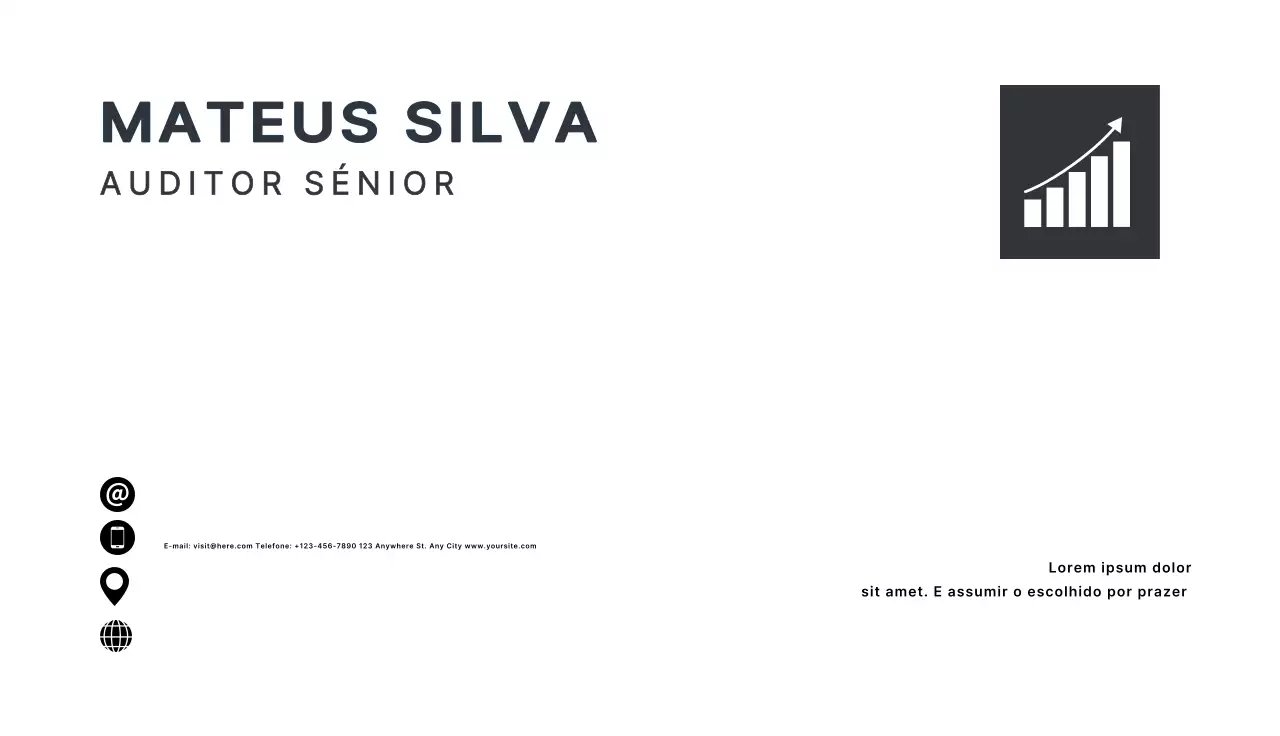 cartão de visita minimalista branco