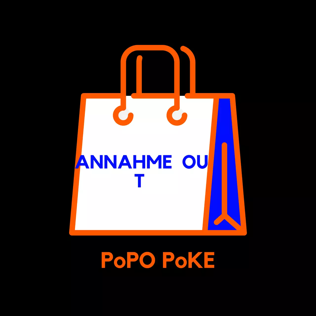 Einfache orangefarbene Beschilderung für die Lieferung zum Mitnehmen