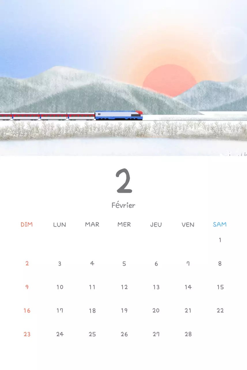 Calendriers mignons avec des illustrations câlines