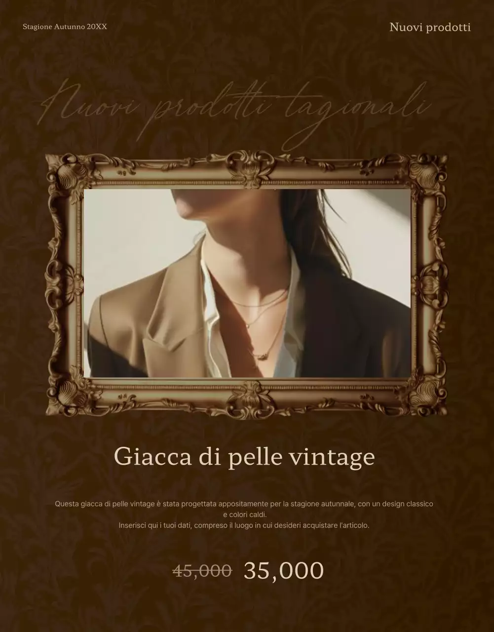 Promuovere la vendita di articoli di moda marrone e vintage