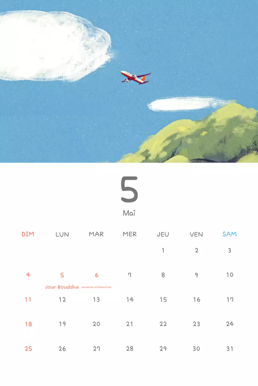 Calendriers mignons avec des illustrations câlines