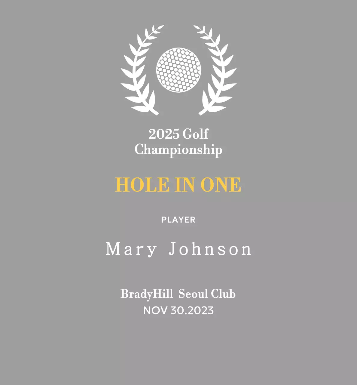 A classic golf tournament trophy featuring a laurel wreath wrapped around a golf ball.