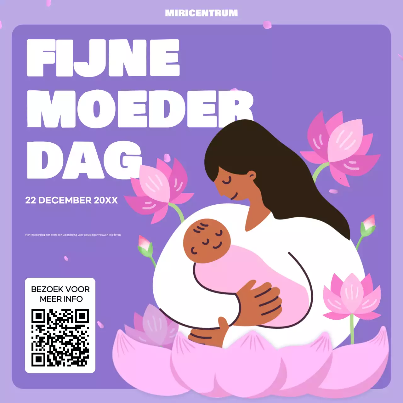 paarse esthetische Moederdagaankondiging