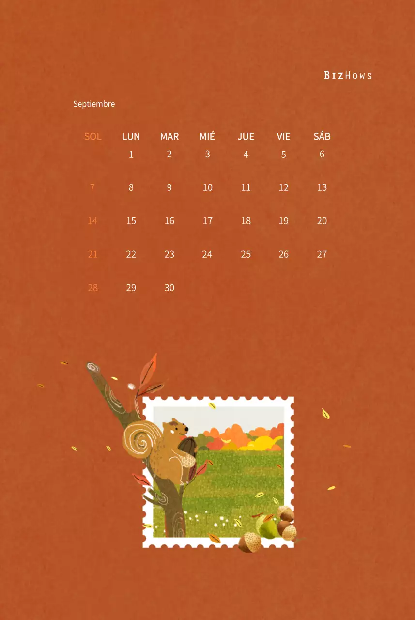Calendario de Año Nuevo con cálidas ilustraciones