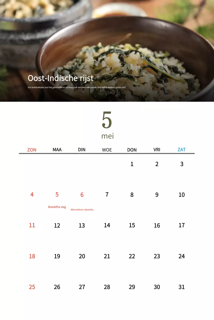 Traditioneel Koreaans restaurant concept kalender in beige