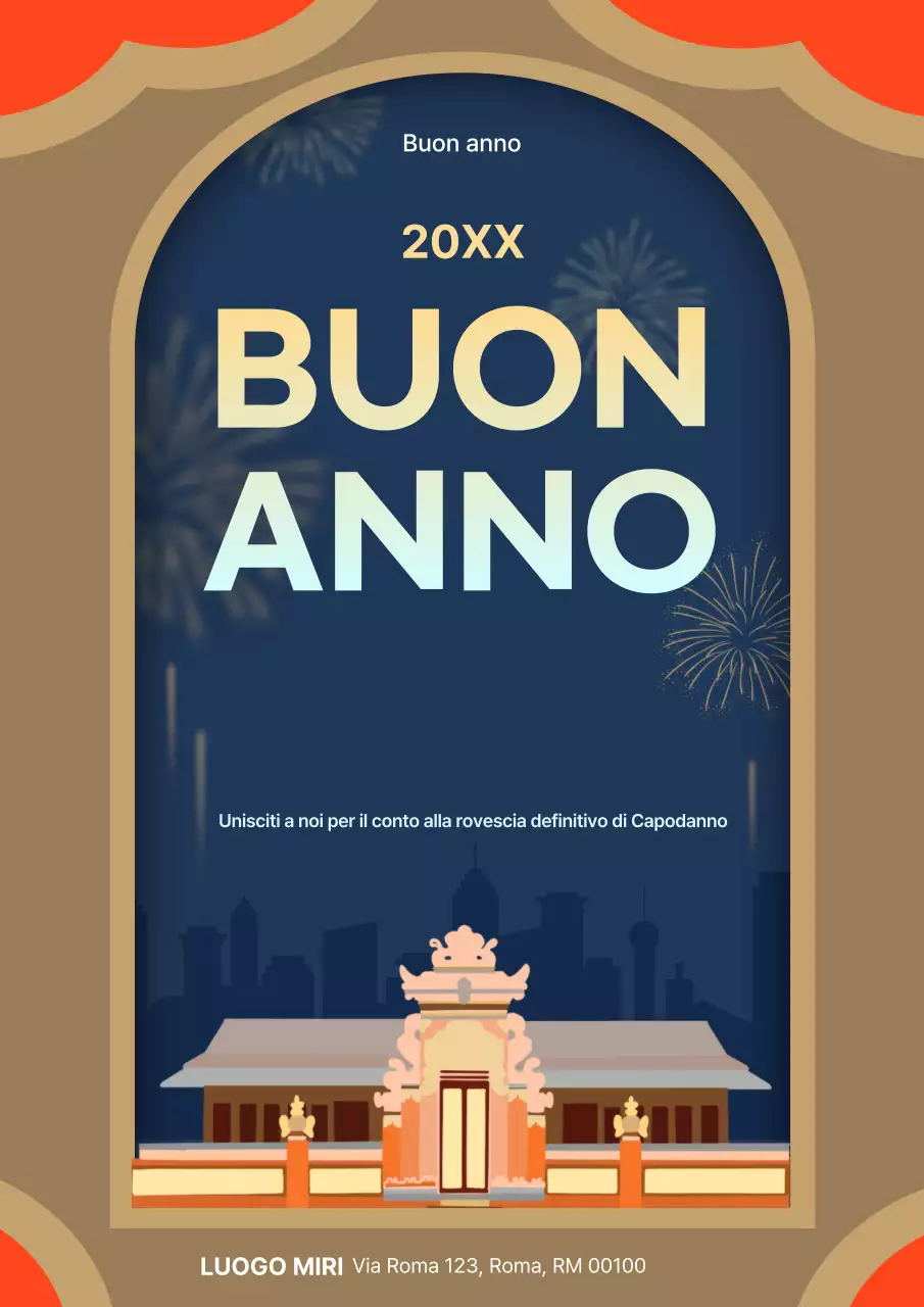 invito tradizionale arancione per il nuovo anno