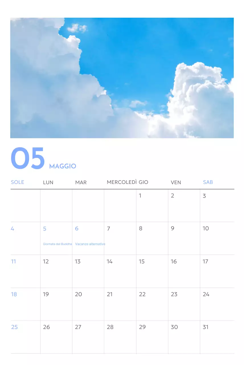 Calendario con foto tracciatore di obiettivi con un tocco di blu