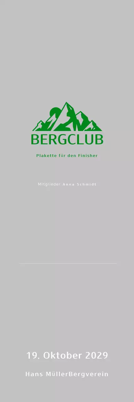 Grüne einfache Bergsteigerplakette