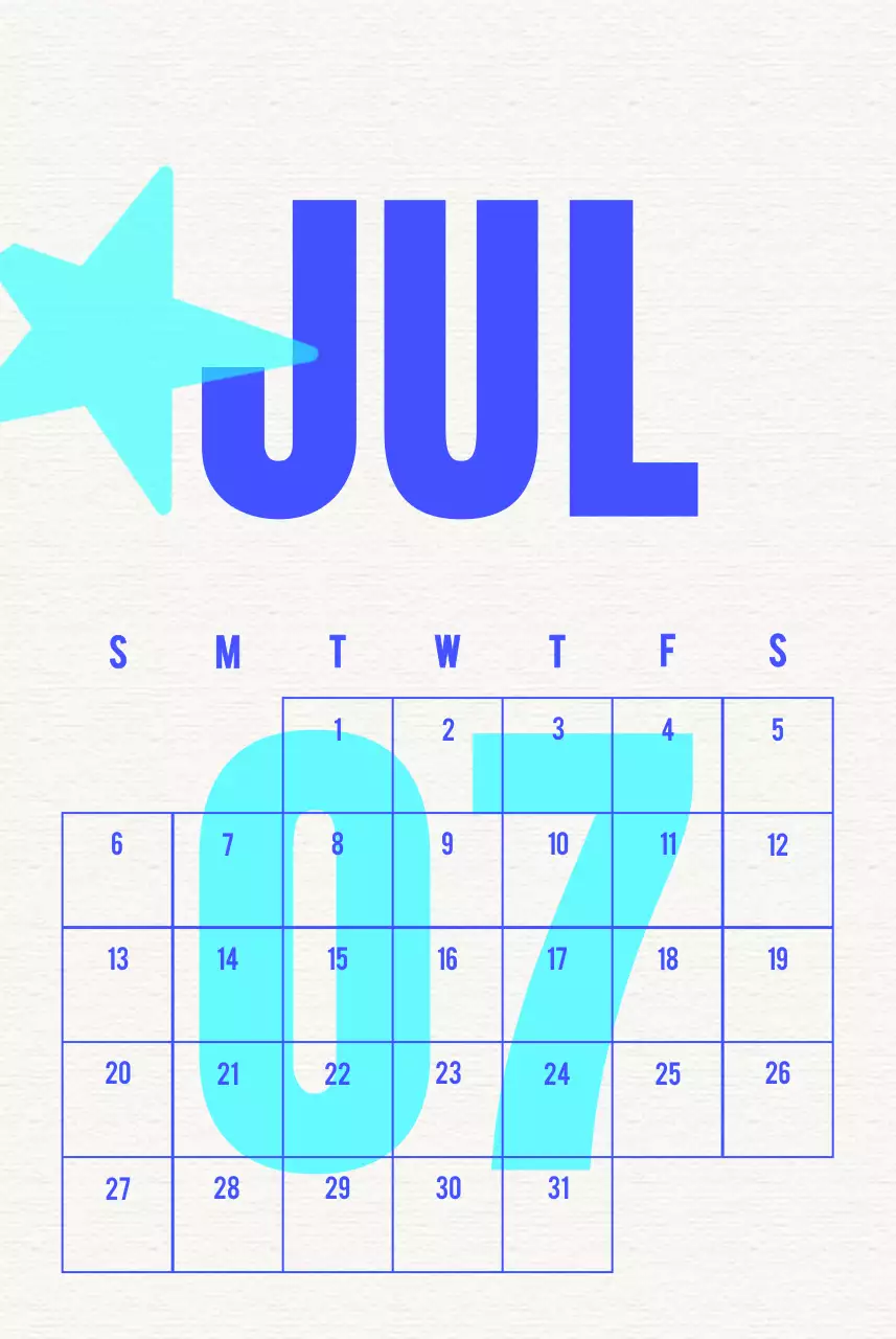 Calendrier Vintage Celebrate Blue