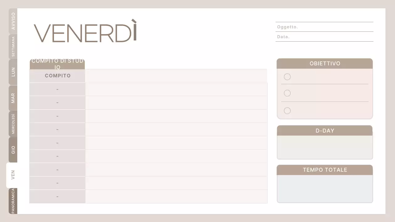 agenda di classe minimalista beige