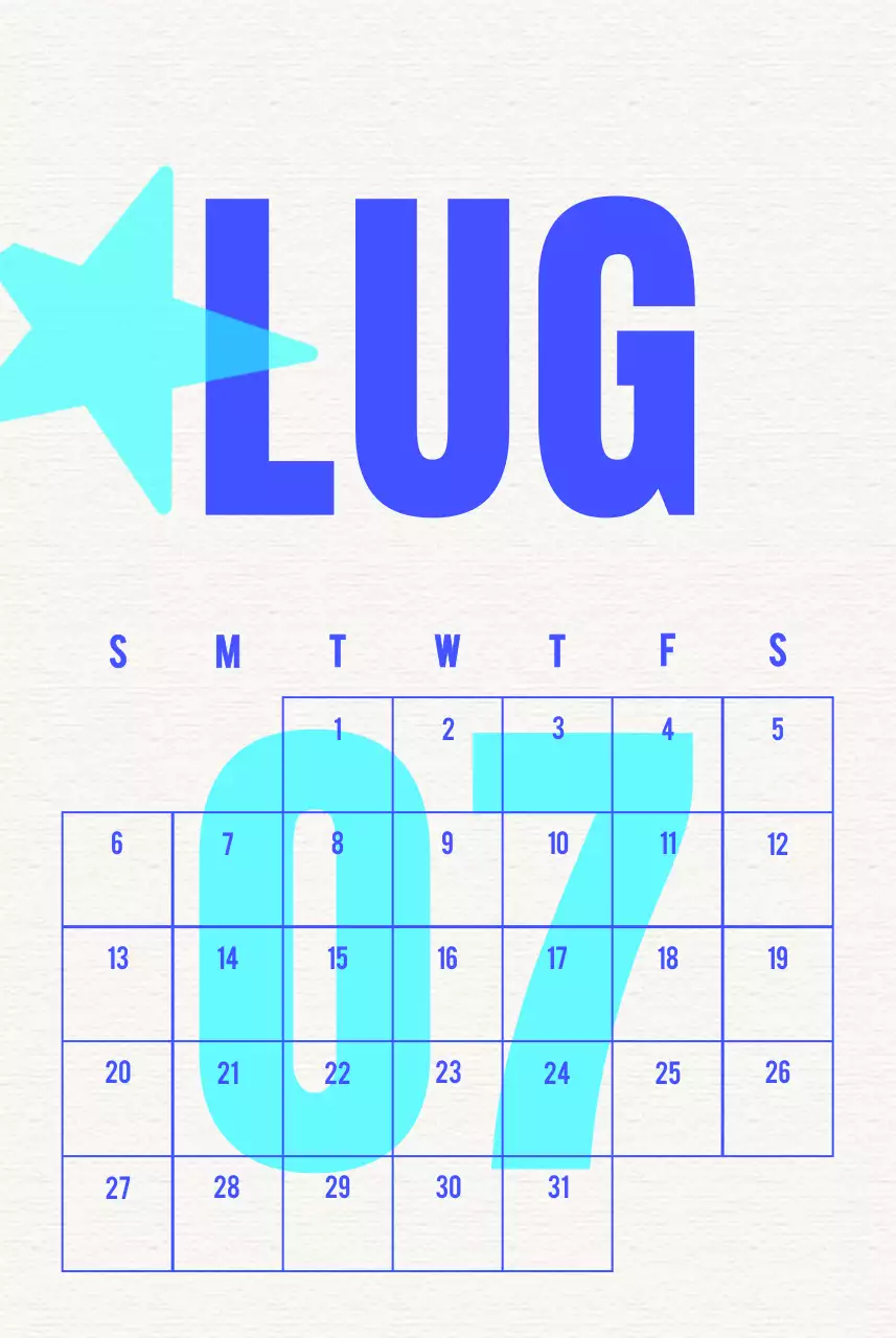 Calendario d'epoca Celebrate Blue