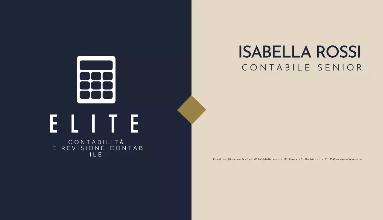 biglietto da visita moderno della marina per la contabilità