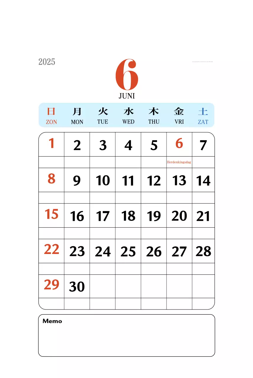 Retro concept memory kalender in rood