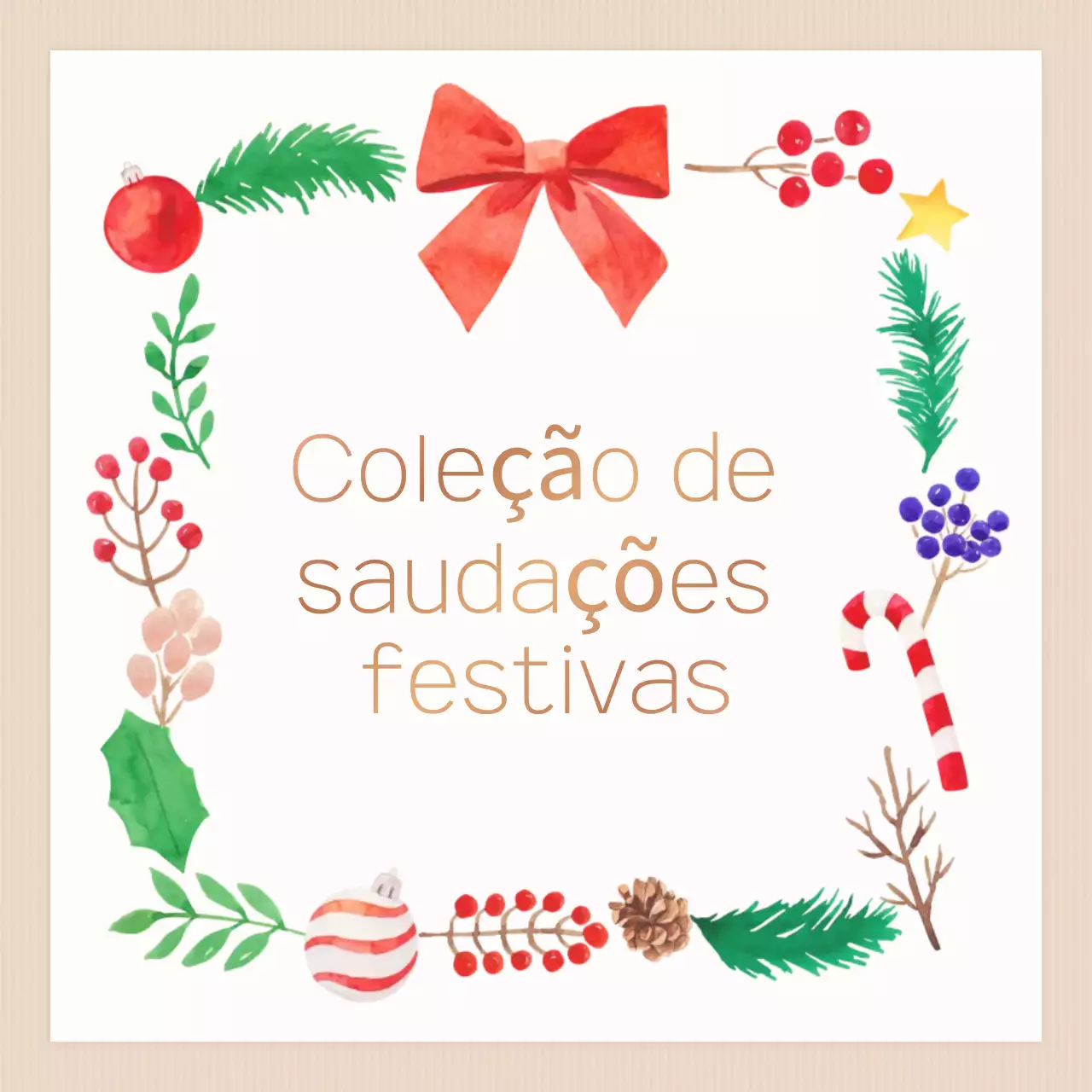 Cartão de felicitações de Natal vermelho e giro