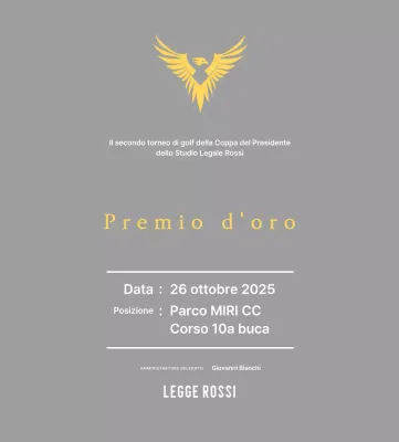 Placca per il torneo di golf con aquila