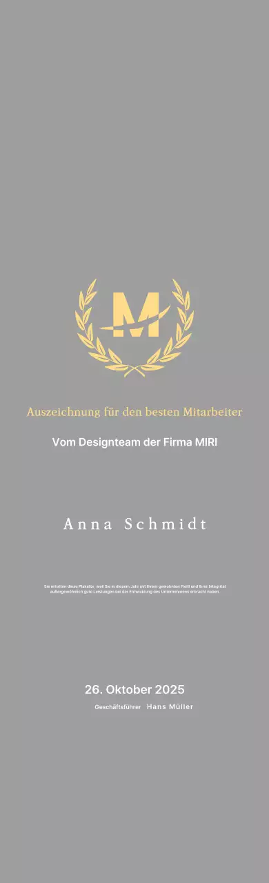 Gepflegte Listungstafel mit Lorbeeren