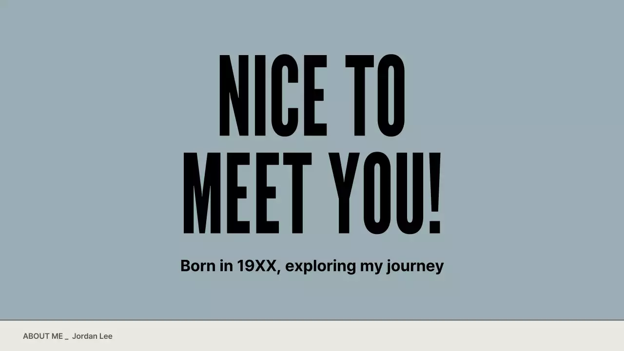 Grey Minimal Personal Introduction Presentation