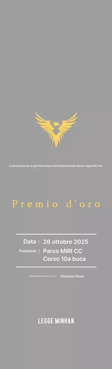 Placca per il torneo di golf con aquila