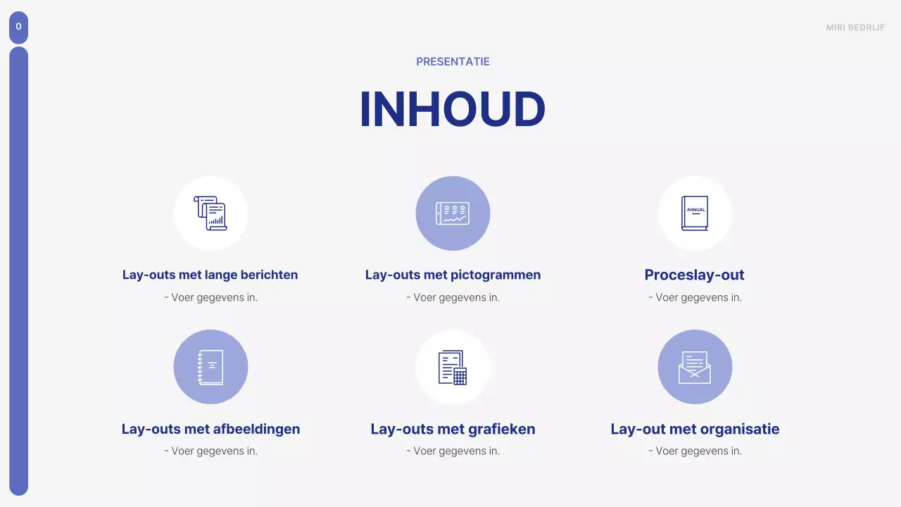 Een eenvoudig bedrijfsplan in blauw en grijs