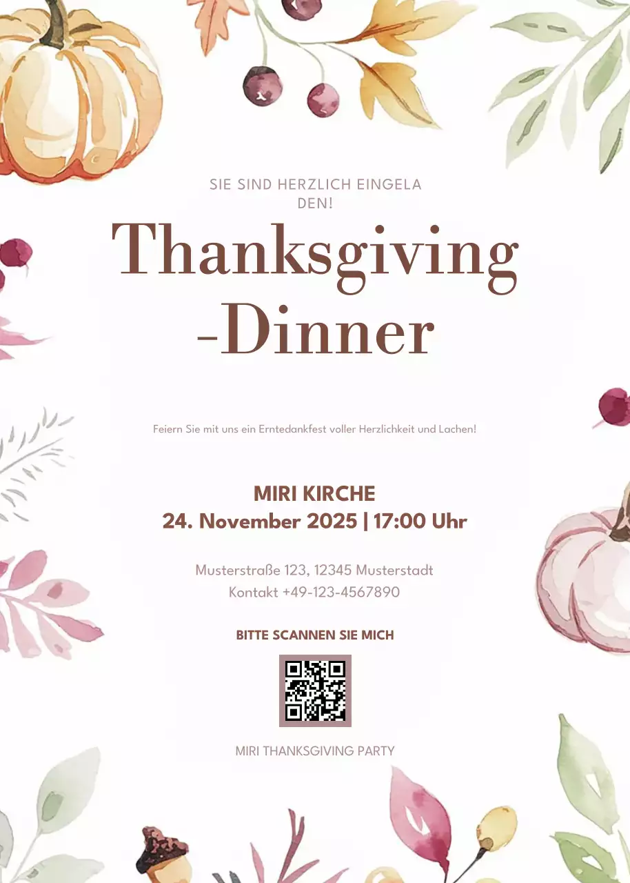 beige elegante Danksagung Einladung