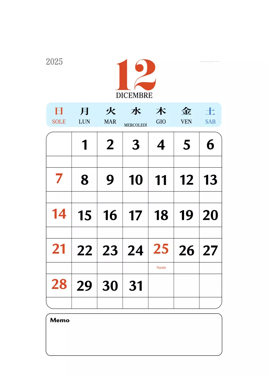 Calendario della memoria di concezione retrò in rosso