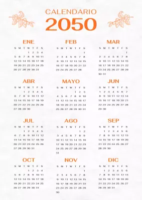 Calendario de eventos vintage en naranja y gris