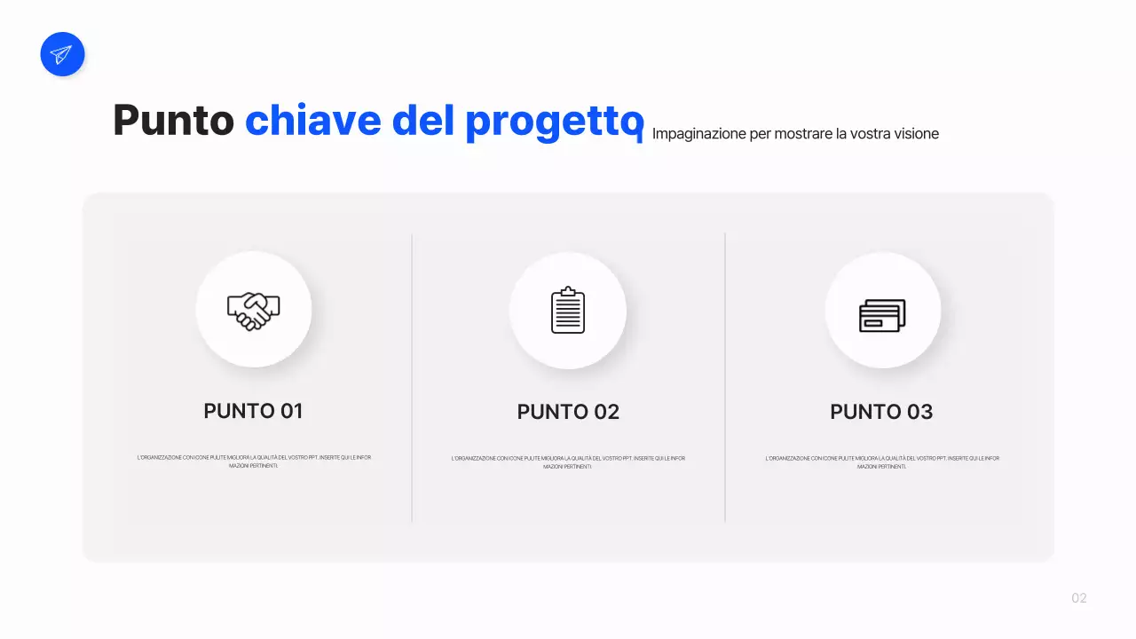 Un semplice business plan in bianco e blu