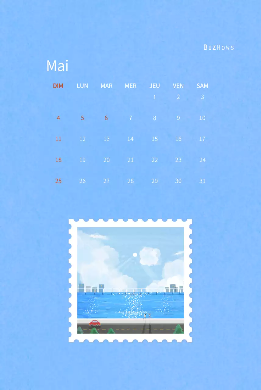 Calendrier du Nouvel An avec illustrations chaleureuses