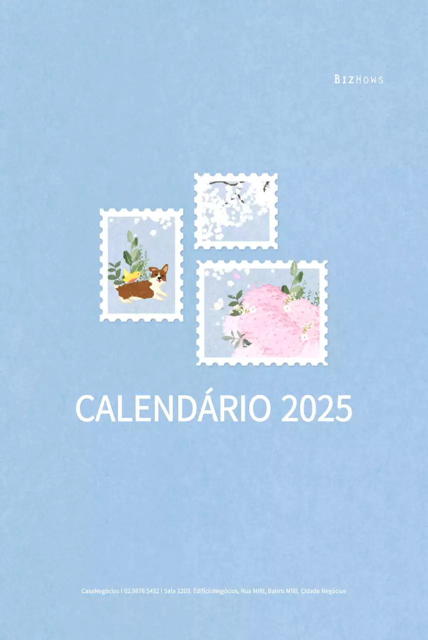 Calendário de Ano Novo com um toque caloroso e ilustrado