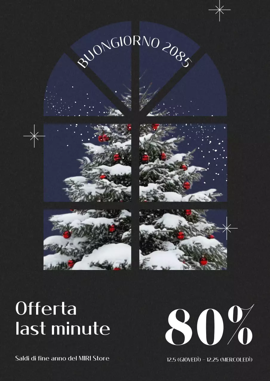 Promuovere una semplice vendita natalizia in bianco e nero