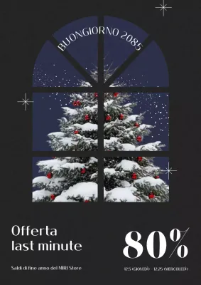 Promuovere una semplice vendita natalizia in bianco e nero