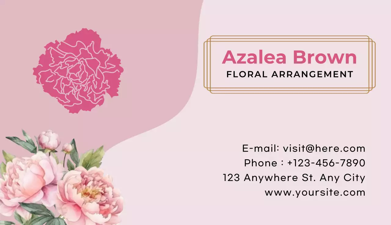 Pink Elegant Floral Business Card
