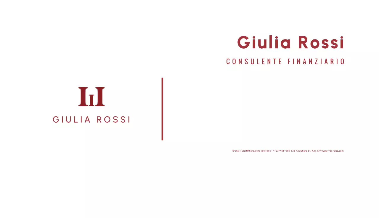 biglietto da visita minimal rosso