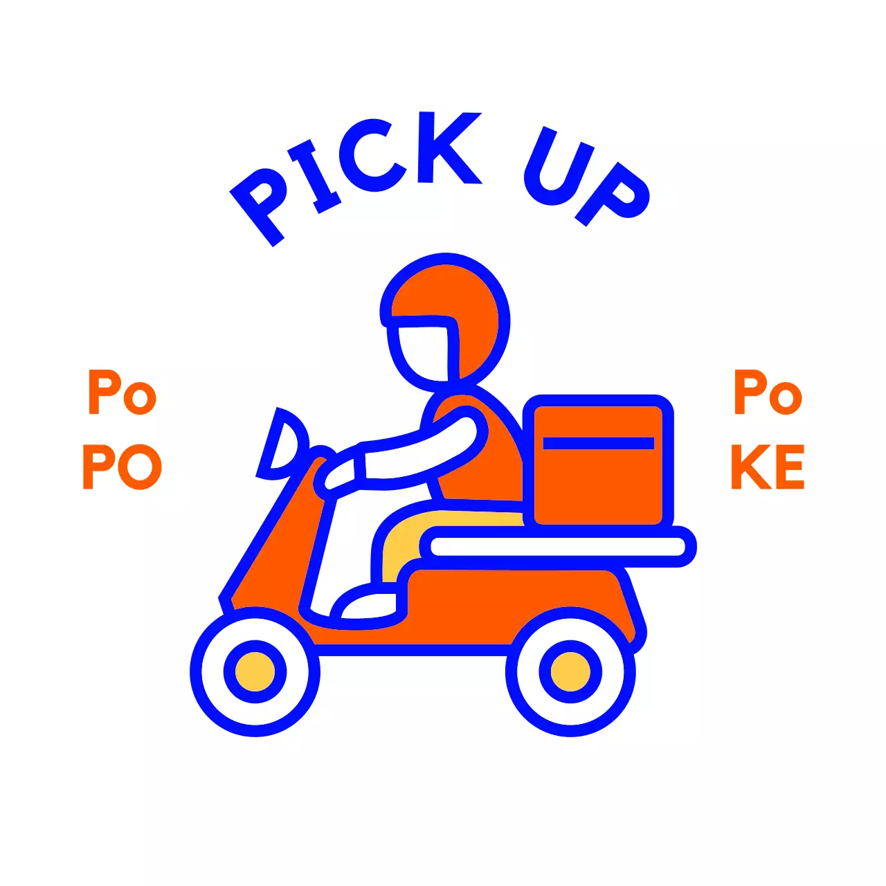 Papan nama pengiriman takeaway sederhana berwarna oranye