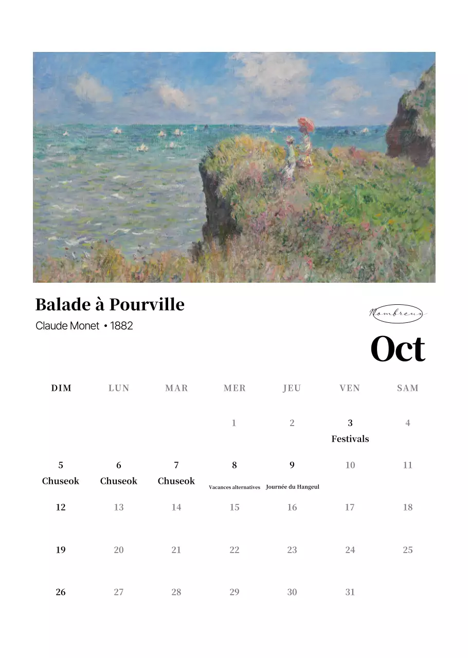 Calendrier de l'art classique