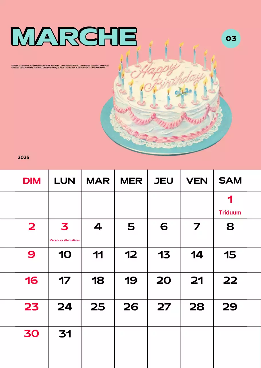 Calendriers colorés avec une variété d'illustrations rétro