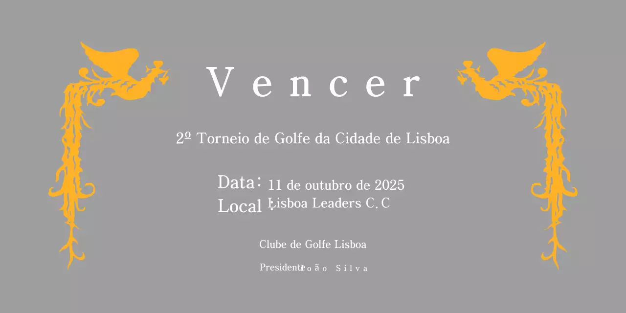 Troféu clássico de torneio de golfe com decoração colorida de fénix
