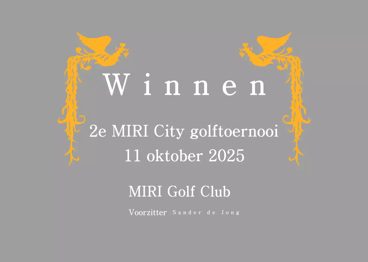 Klassieke golftoernooitrofee met kleurrijke feniksdecoratie