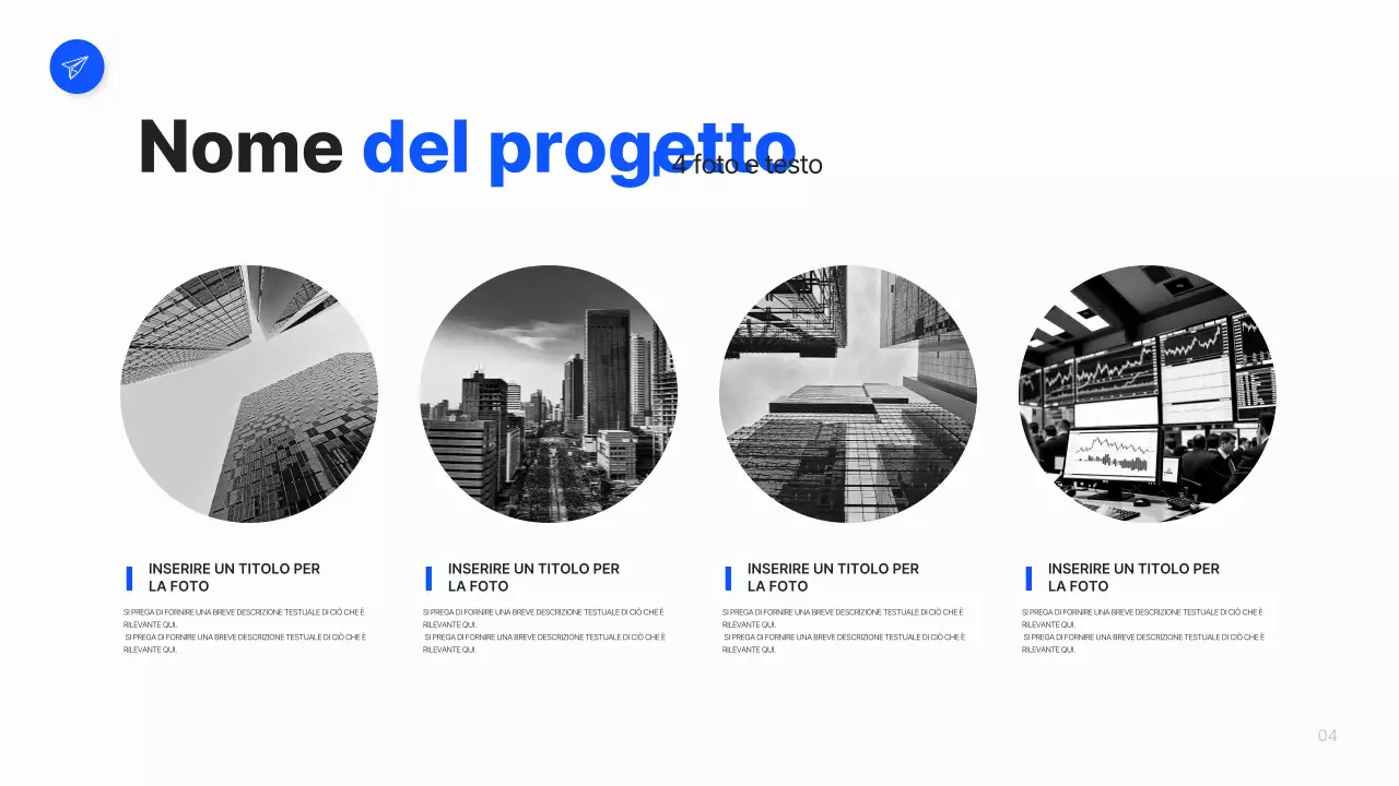 Un semplice business plan in bianco e blu