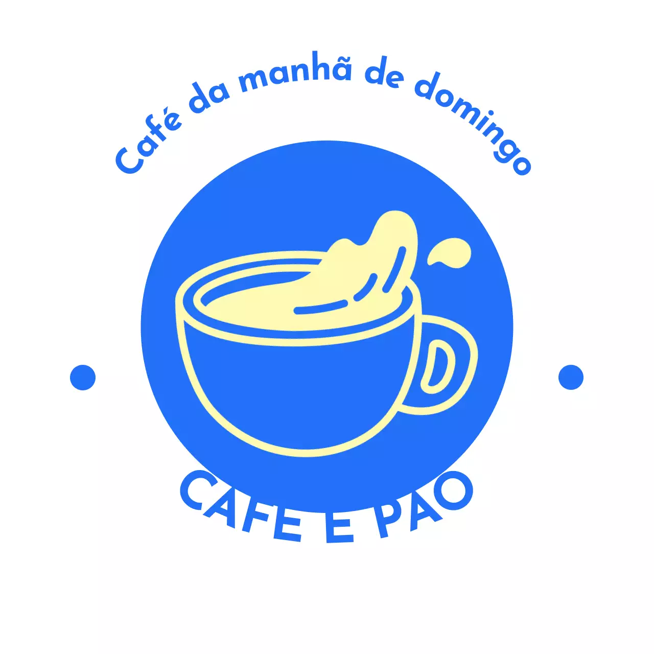 Logótipo azul simples do café