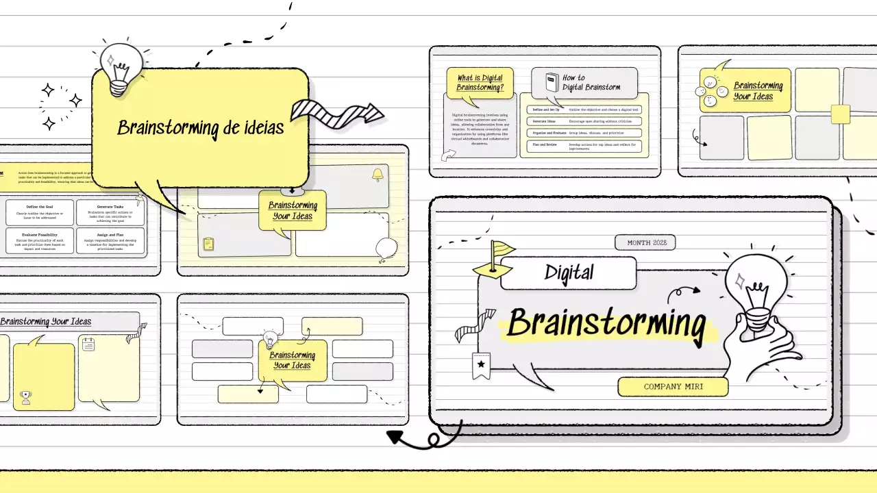 guia de brainstorming moderno amarelo