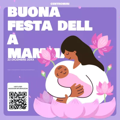 annuncio estetico viola per la festa della mamma
