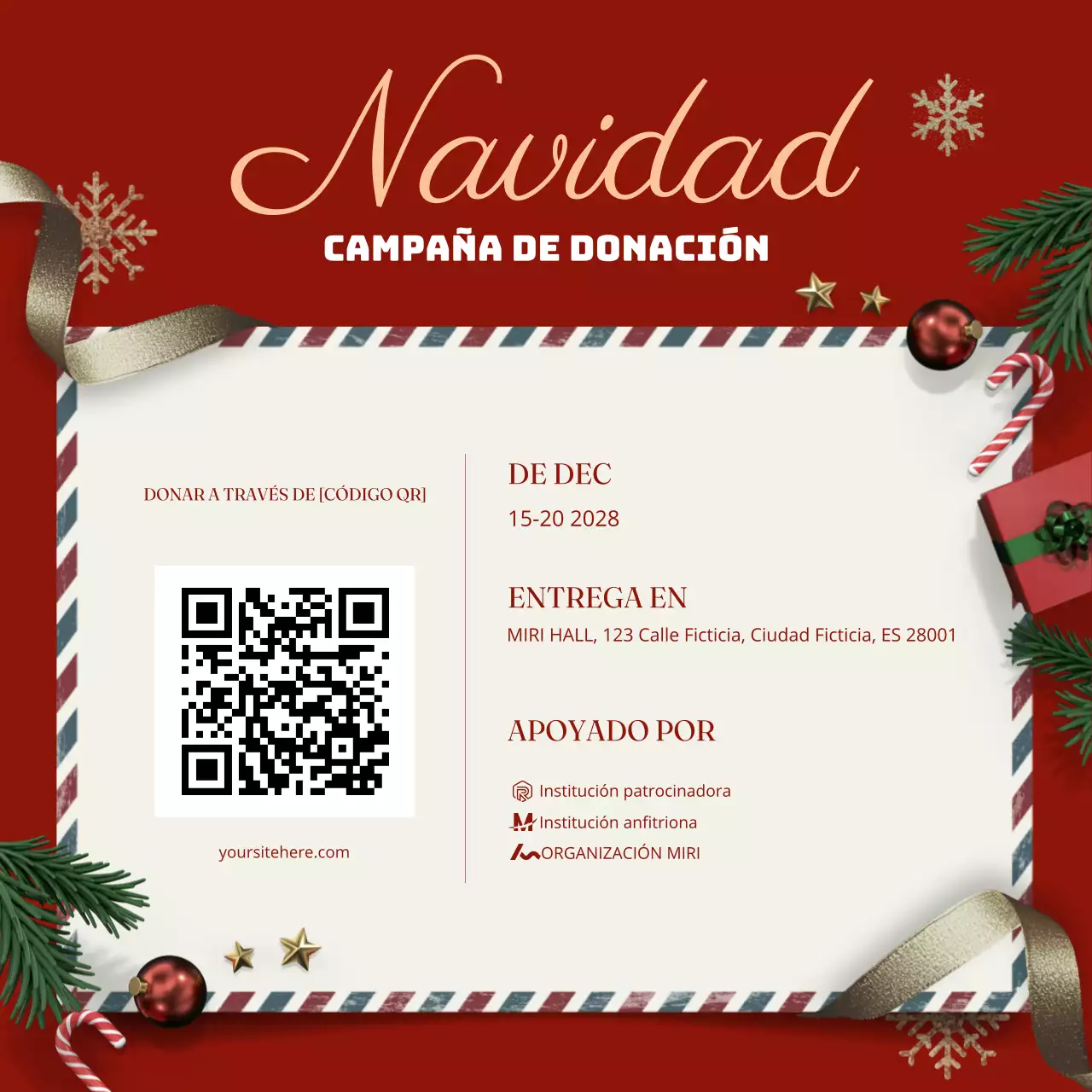 rojo tradicional anuncio benéfico