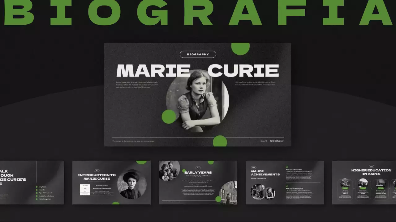 apresentação da biografia moderna verde