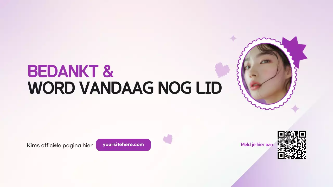 Paars Modern K-Drama Pitch Deck Presentatie