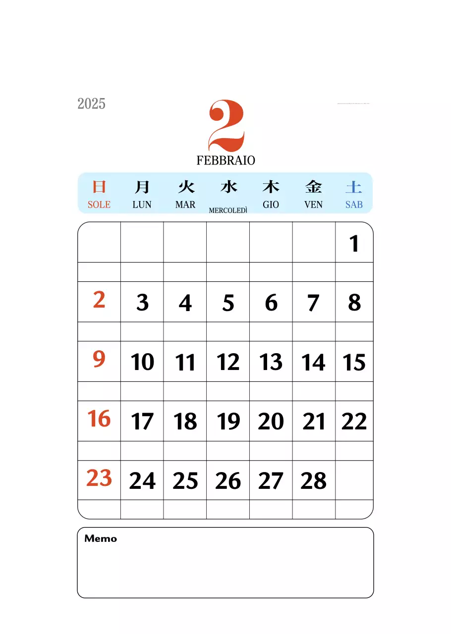 Calendario della memoria di concezione retrò in rosso