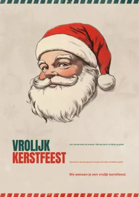 Rode Vintage Kerstkaart